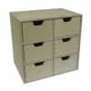 6 Drawer Wooden Chest - Storage Cupboard Unpainted Playwood Drawers Decoupage