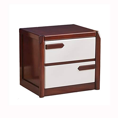 JYDQM Bedside Table Solid Wood Simple Bedside Table, Walnut Color and White Overall Bedside Table