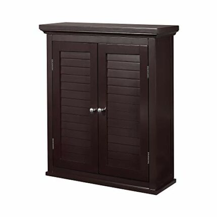 VERSANORA Teamson Home Wooden Cupboard Wall Mounted Double Door Bathroom Corner Storage Unit, MDF, Brown, 50.8 x 17.78 x 60.96 cm