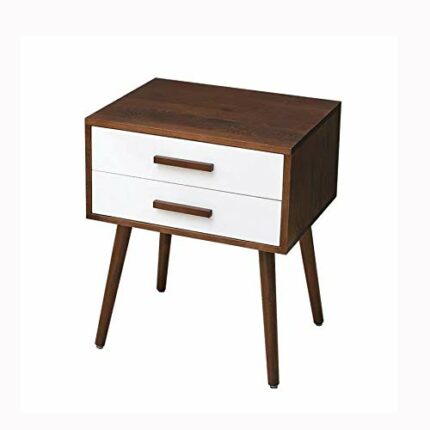 SDFGH Retro Bedside Table Minimalist Bedside Table, Double Drawer Design Bedside Table