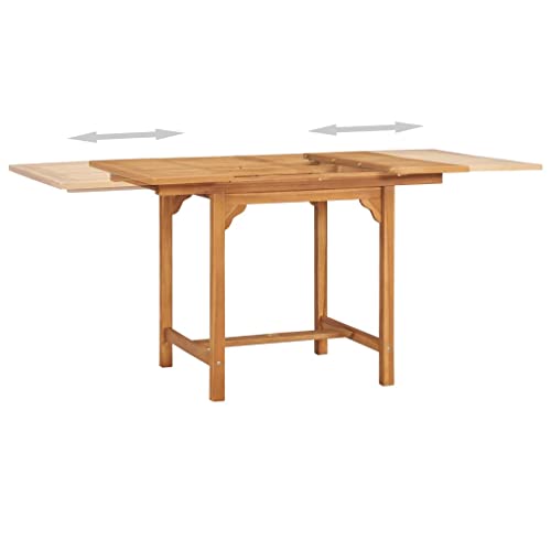 vidaXL Solid Teak Wood Garden Dining Set 5 Piece Table and Chair Furniture Outdoor Garden Patio Wooden Dinner Breakfast Chair Desk