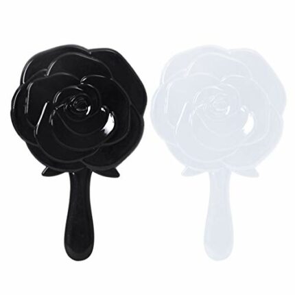 minkissy 2PCS Hand Mirror Vanity Makeup Mirror Vanity Mirror Travel Mirrors with Handle Rose Hand Mirror Mirror for Makeup
