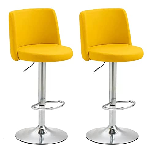 ADEADE Modern Swivel BarStools Bar Stools Set of 2 with Backs PU Leather Bar Chairs Adjustable Counter Height Stools 360° Stool Coffee for Restau