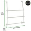 mDesign Over the Door Towel Rack with Hooks - Modern Bathroom Towel Rack with 2 Hooks for Bathroom Storage - Perfect Bathroom Hanging Towel Stora