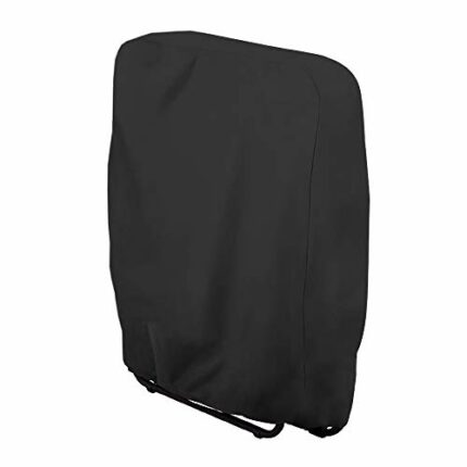 Folding Reclining Chair Cover, 210D Oxford Fabric Garden Stacking Chair Covers, Patio Folding Sunbed Sun Lounger Covers with Storage Bag (Black)