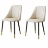 dining chair Kitchen Dining Room Furniture Chairs Dining Chairs Water Proof PU Leather Dining Chair With Metal Legs And Backrest Kitchen Living R