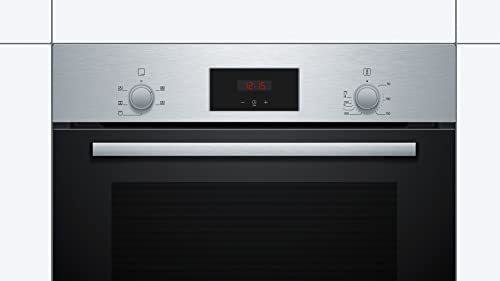Bosch Serie 4 BFL523MS0B Built In Microwave - Stainless Steel & Bosch Serie 2 HHF113BR0B Stainless Steel Single Electric Oven with A Energy Effic