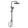 Black Shower Set Height Adjustable Overhead Shower Kit Without Mixer Shower Riser Rail Kit with Brass Diverter, MCADYS Rainfall Shower Kit with 3
