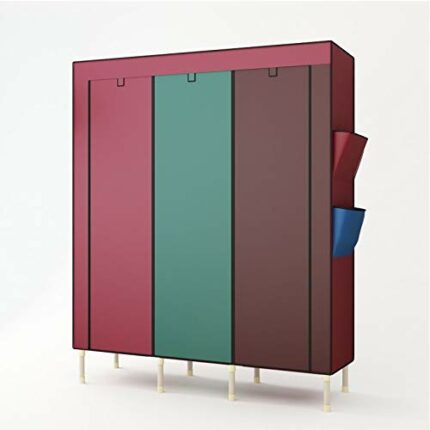 JYDQM Fashion Simple Wardrobe Steel Tube Bold Reinforcement Wardrobe Fabric Thick Hanging Wardrobe Economical Storage Cabinet