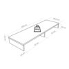 Henor Stand for Monitor Riser Wooden Screen 100 x 26.5 x 12 cm. up to 90 kg. White.