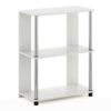 Furinno Simple Design 3-Tier Bookcase/Bookshelf/Display Rack with Stainless Steel Tubes, Engineered Wood, Americano, 60.2(W) x 37.1(D) x 58.9(H)