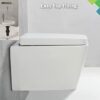 Mass Dynamic Square Toilet Seat with Soft Close Top Fix Toilet Seats with One Button Quick Release Cleaning for Better Hygiene, Rectangle Loo Sea