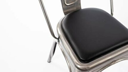 Rounded Back Chair/Stool Cushion for Tolix and Other Metal Chairs (Black)