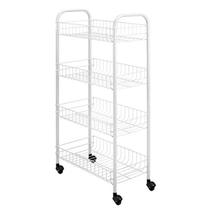 Metaltex Service Trolley Pisa with 4 Stages, Metal, White, 41 x 23 x 84 cm