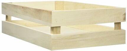 Rayher Wooden Storage Crate for Craft, Rustic Wall Shelf Display, Natural Wood, 30.5x16.7x7.6cm, 62727000