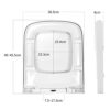Fanmitrk White Toilet Seat Duroplast,Soft Close Toilet Seat,Square Shape,Easy to Clean,Quick Release and Top Fastening (UF09-06)