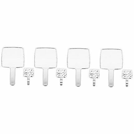 Beavorty 4pcs Electroplating makeup mirror handheld makeup mirror retro hand mirror travel purse mirror female desk vanity mirror girls portable