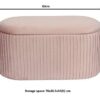ASPECT Lola Bedroom/Living Room Velvet Storage Ottoman (80x40x40cm, Pink)