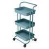 SLNFXC 3 Layer Storage Rack Kitchen Trolley Movable Shelf Home Furniture Organizer with Wheels Narrow Cabinet (Color : Roze, Size : 88 * 42 * 37c