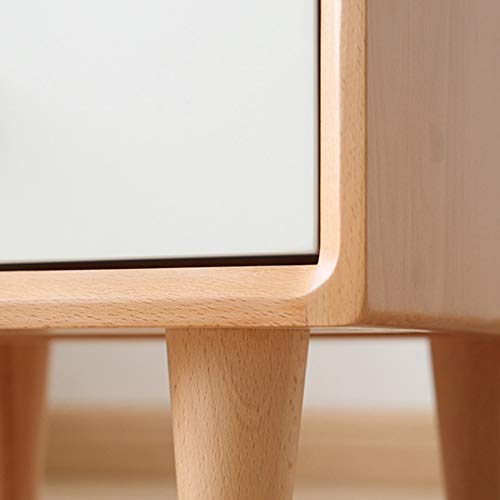 JYDQM Solid Wood Bedside Cabinet Simple Nordic Style Bedroom Cabinet, Double Drawer Design Bedside Cabinet