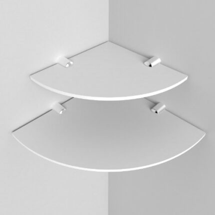 Expression Products Multi pack Acrylic Corner Shelves - 2 shelves - 150mm and 200mm, White