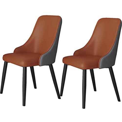 Kitchen Dining Room Furniture Chairs Kitchen Dining Chairs Set Of 2 Water Proof PU Leather Chairs with Black Legs Soft Padded for Living Room Bed