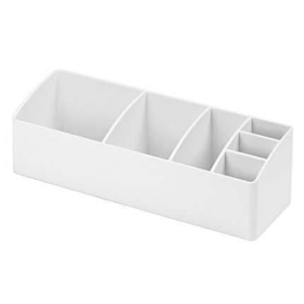 iDesign 42731 Medicine Storage Box for Bathroom and Medicine Cabinet, Small Plastic Bathroom Storage with 6 Compartments, Practical Make Up Organ