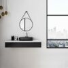 Talos Design Round Mirror Style Diameter 50 cm Aluminium Frame, Matt Black 2803