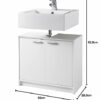 Stella Trading Smash Vanity Unit in matt White – Simple Base Bathroom Cabinet with Plenty of Storage Space, 63 x 55 x 29 cm
