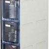 OPSREY Narrow Plastic Floor Bathroom Storage Cabinet Holder Organizer with Wheels, Multi-Purpose Storage Cabinet Unit for Living Room, Bedroom, K