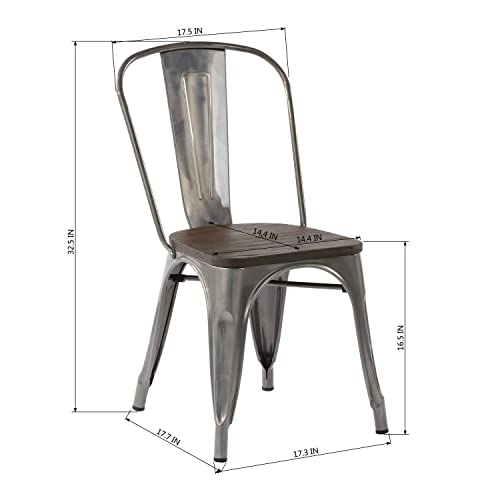 FurnitureR Dining Chair, Metal, Coffee