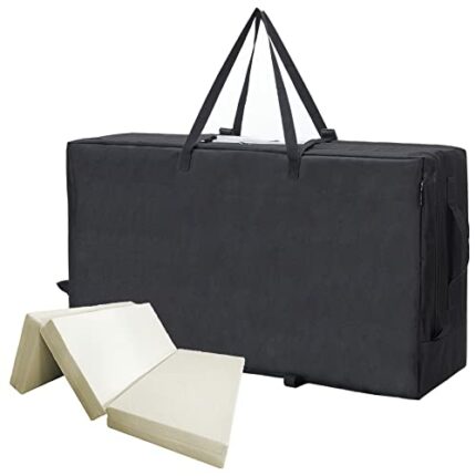 RISURRY 61 x 28 x 18 inches Tri Folding Mattress Storage Bag Compatible with Millard Trifold Mattress, Carrying Case for Tri-Fold Memory Foam Mat