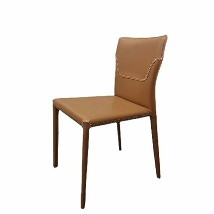 LXXSH Saddle Leather Dining Chair Single Relaxed Chair Dining Stool Furniture Furniture Chairs for Kitchen
