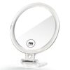 FUHUIM 1x 15x Magnifying Handheld Mirror, Double Sided Pedestal Magnification and True Image Makeup Mirror, Compact Size and Portable Vanity Cosm