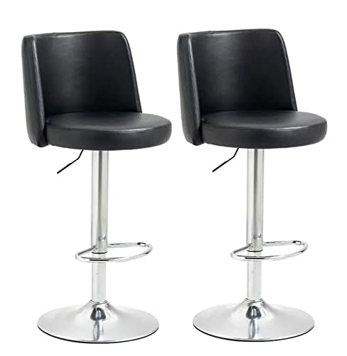ADEADE Modern Swivel BarStools Bar Stools Set of 2 with Backs PU Leather Bar Chairs Adjustable Counter Height Stools 360° Stool Coffee for Restau