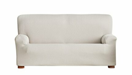 Eysa Ulises elastic sofa cover 3 seats colour 00-ecru, Polyester-Cotton, 180 to 210 cm / 3 seats