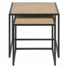 Amazon Basics Martin Nest of 2 End/Side Tables, Set of 2, 50 x 50 x 45 cm, Brown Oak-Effect with Black Legs(Previously Movian brand)