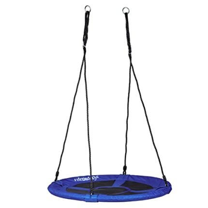 Relaxdays 10020820_651 153 x 90 x 90 cm Outdoor Enclosed Seat Round Nest Swing - Dark Blue