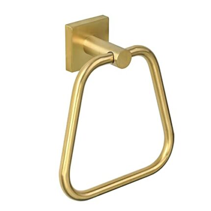 Warepro Towel Ring Brushed Gold，Hand Towel Holder for Bathroom SUS304 Stainless Steel Towel Racks Wall Mount Towel Hanger Bath Accessories