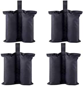 CACTIYE Canopy Weight Bags for Pop up Canopy Tent, Sand Bags Leg Weights for Instant Outdoor Sun Shelter Canopy Legs (large-4, Black)