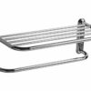 Premier Housewares Chrome Towel Shelf Rack, 17 x 49 x 23 cm - Silver