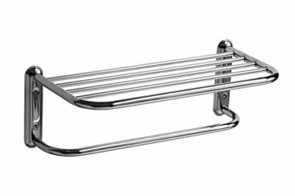 Premier Housewares Chrome Towel Shelf Rack, 17 x 49 x 23 cm - Silver