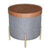 ASPECT Valentine Round Ottoman With Tray Top (Light Grey Linen)