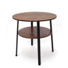 FWStyle Round 2 Tier Oak Small Round Coffee Table Side Table, Lamp Table, Tea Table
