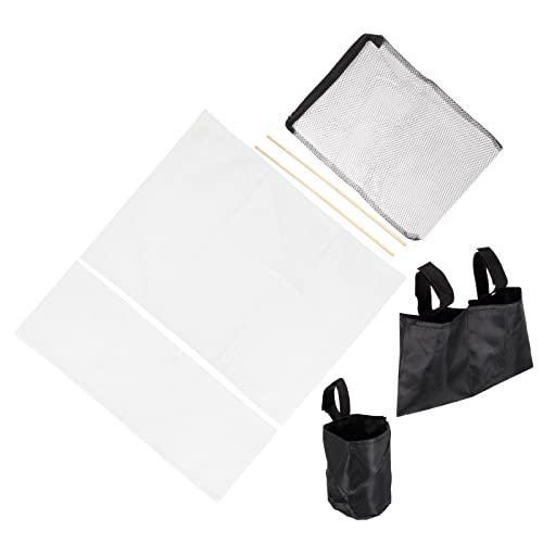 PATIKIL Director Chair Accessories Set, 5in1 Set Makeup Chair Canvas Replacement Kit and Portable Side Storage Bags, Hanging Mesh Bag, Blue