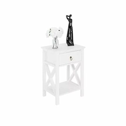 N/A Two-Layer Bedside Table with Drawers Nordic Simple Wood Nightstands Dresser Bedside end Table Bedroom Furniture Night Stand