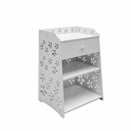 JYDQM All solid wood bedside table bedroom Nordic home wood simple bedside storage cabinet white C