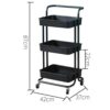 THYKL Kitchen bathroom multi-layer storage shelf three shelves beauty trolley with wheels trolley