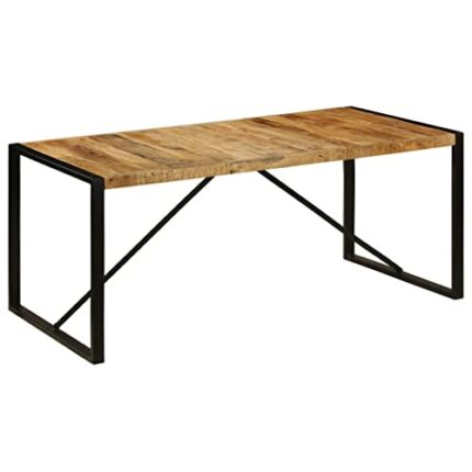 vidaXL Solid Rough Mango Wood Dining Table 180cm Unique Home Kitchen Furniture