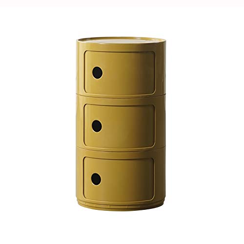 LUKEO Round Storage Unit Plastic Cabinet Bedside Table for Home Corridor Bathroom Bedroom